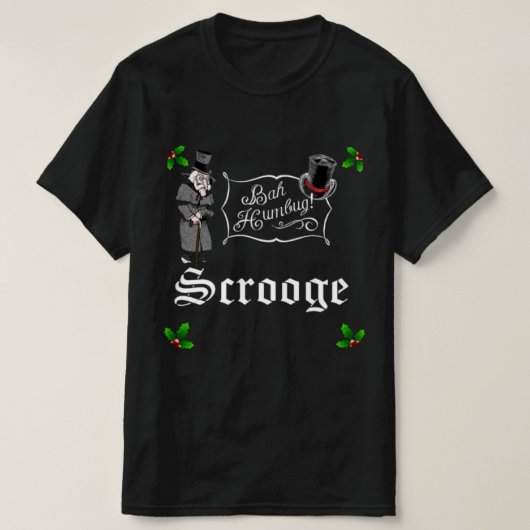 SCROOGE Bah Humbug Kerst T-Shirt (Design voorkant)