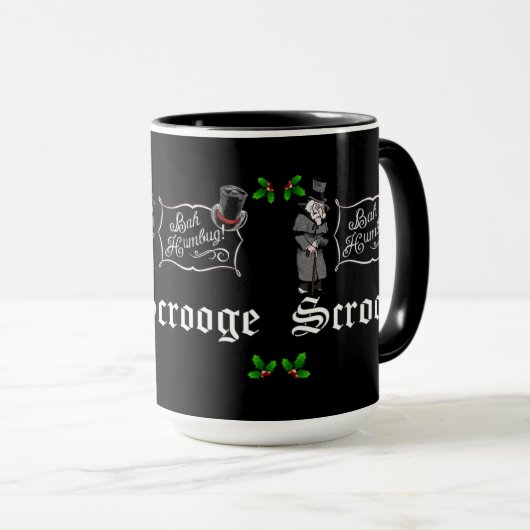 SCROOGE "Bah Humbug!" Kerstcadeau Mok (Voorkant rechts)