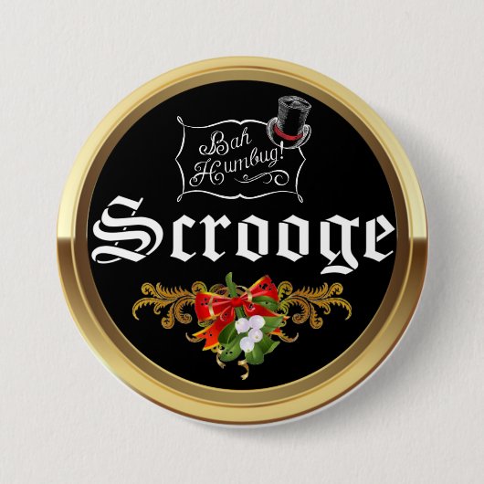 SCROOGE "Bah Humbug!" Mistseltak Kerst Speldje (Voorkant)