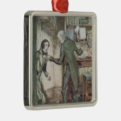 Scrooge en Bob Cratchit Metalen Ornament (Rechts)