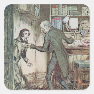 Scrooge en Bob Cratchit Vierkante Sticker