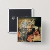 Scrooge en de Ghost van Marley Vierkante Button 5,1 Cm (Voorkant /achterkant)