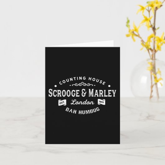 Scrooge en Marley Boekhoudkantoor Kerstlied  Kaart (Gele Bloem)