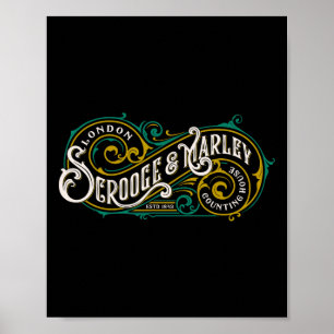 Scrooge En Marley Kantoor Kerstlied Poster