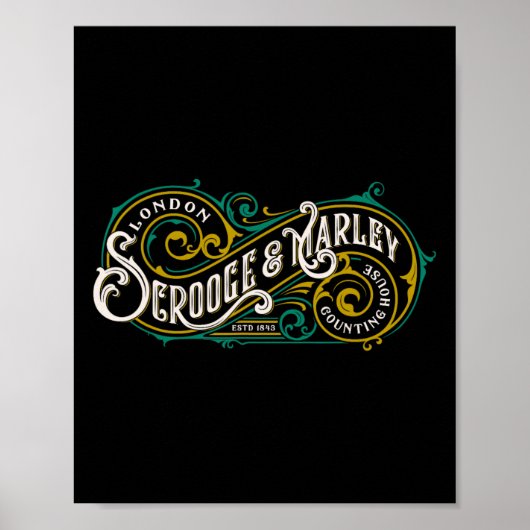Scrooge En Marley Kantoor Kerstlied Poster (Voorkant)
