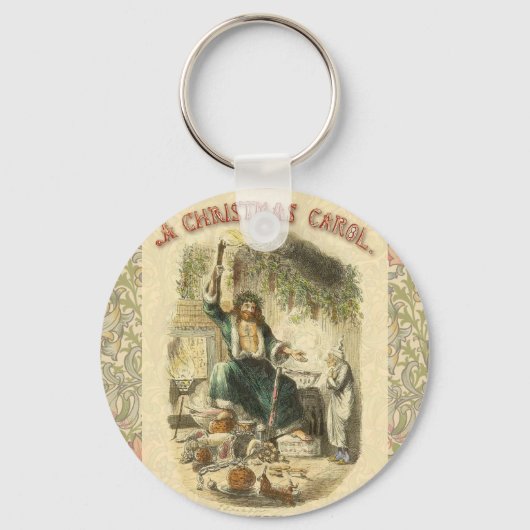 Scrooge Kerstlied Kunstprint Illustratie Sleutelhanger (Voorkant)