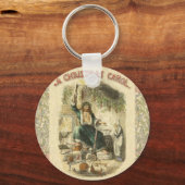 Scrooge Kerstlied Kunstprint Illustratie Sleutelhanger (Voorkant)