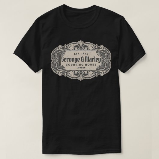 Scrooge Marley Counting House Londen Est 1843 T-shirt (Design voorkant)