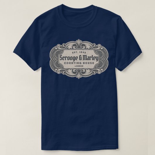 Scrooge Marley Counting House Londen Est 1843 T-shirt (Design voorkant)