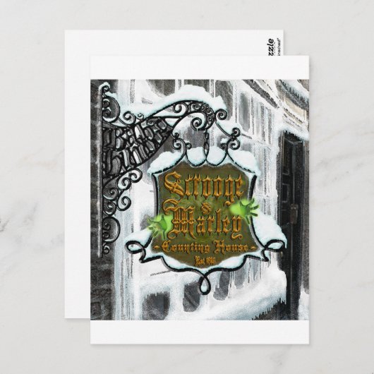 Scrooge&MarleySignScene Briefkaart (Voorkant / Achterkant)