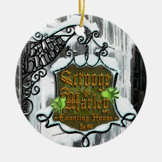 Scrooge&MarleySignScene Keramisch Ornament (Voorkant)