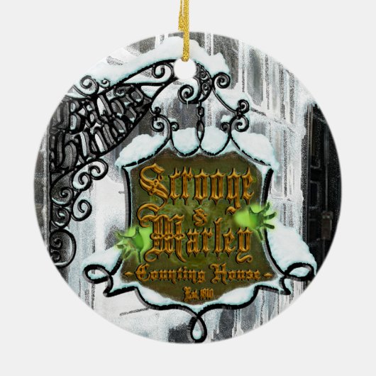 Scrooge&MarleySignScene Keramisch Ornament (Achterkant)