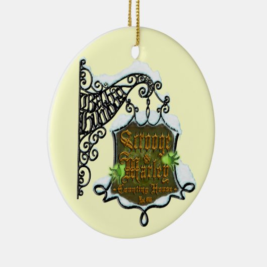 Scrooge&MarleySignScene Keramisch Ornament (Rechts)