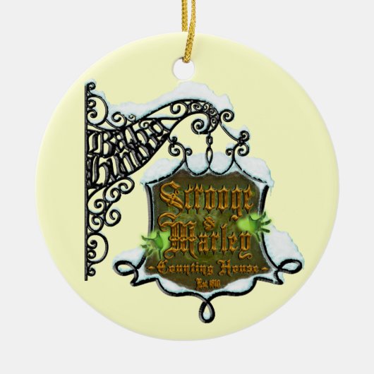 Scrooge&MarleySignScene Keramisch Ornament (Voorkant)