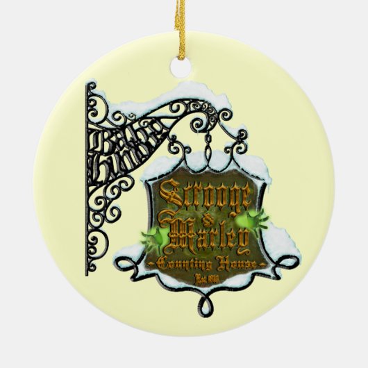 Scrooge&MarleySignScene Keramisch Ornament (Achterkant)