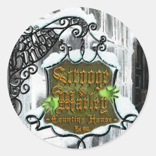 Scrooge&MarleySignScene Ronde Sticker (Voorkant)