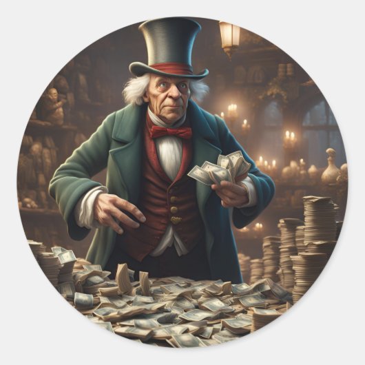 Scrooge-Stickers Ronde Sticker (Voorkant)