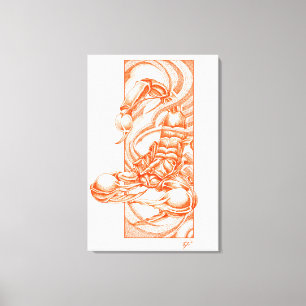 Scropion dotwork canvas afdruk