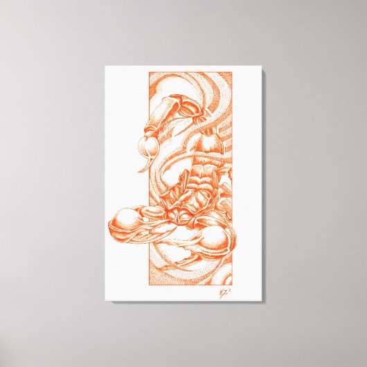 Scropion dotwork canvas afdruk (Voorkant)