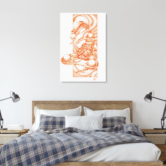 Scropion dotwork canvas afdruk (Insitu (Slaapkamer))