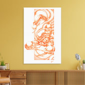 Scropion dotwork canvas afdruk (Insitu (Woonkamer))