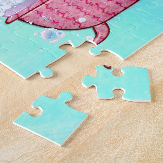 Scrub-a-Dub-Four Cavaliers in a Tub Puzzle Legpuzzel (Zijkant)