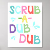 Scrub A Dub Kinder Bathroom Poster (Voorkant)