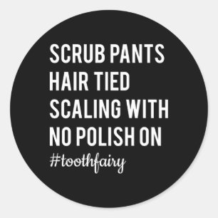 Scrub Broek Tandheelkundige Hygiënist Ronde Sticker