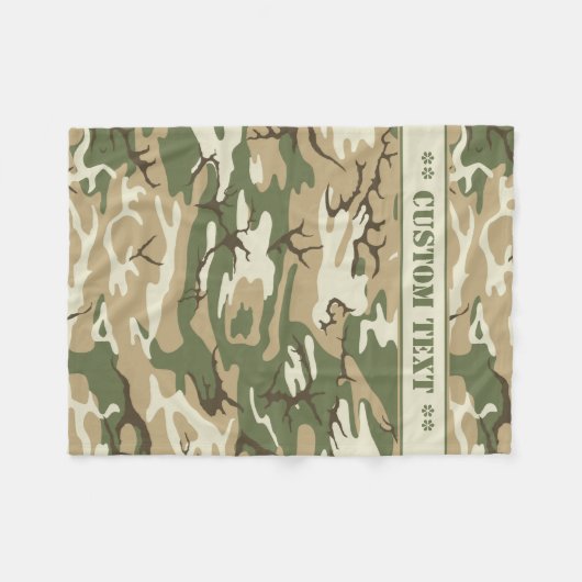 Scrub Camo met aangepaste tekst Fleece Deken (Voorkant (Horizontaal))