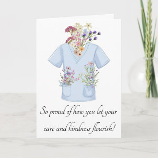 Scrub Floral Greeting Card Bedankkaart