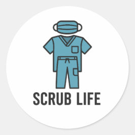 Scrub Life Ronde Sticker
