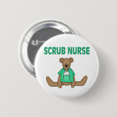 Scrub Nurse Beer Ronde Button 5,7 Cm (Voorkant /achterkant)