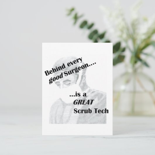 Scrub Tech Briefkaart (Staand voorkant)