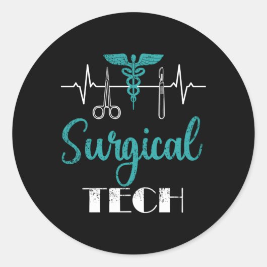 Scrub Tech Chirurgische Tech Week Technologist Tec Ronde Sticker (Voorkant)