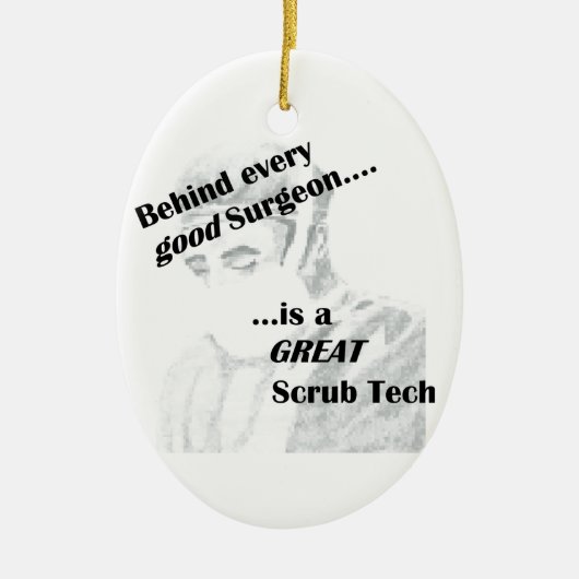 Scrub Tech Keramisch Ornament (Voorkant)