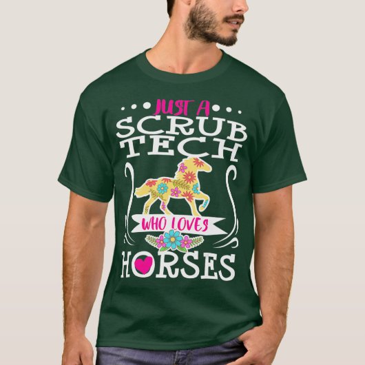 Scrub Tech Technoloog Surgical Horse Lover haar T-shirt (Voorkant)