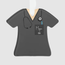 Scrub Top Ornament — Grijze bovenkant met lichte h