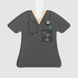 Scrub Top Ornament — Grijze bovenkant met lichte h
