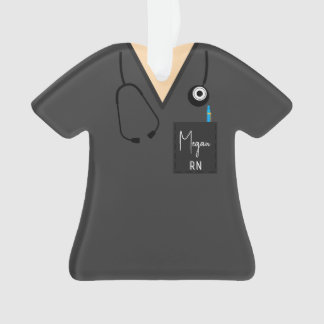 Scrub Top Ornament — Grijze bovenkant met lichte h