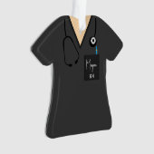 Scrub Top Ornament — Grijze bovenkant met lichte h (voorkant)