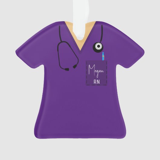 Scrub Top Ornament - Paars met lichte huid Ormenus (voorkant)