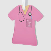 Scrub Top Ornament - Roze met lichte huid Ornament (voorkant)
