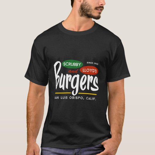 Scrubby Lloyd's Burgers San Luis Obispo Californië T-shirt (Voorkant)