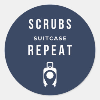 Scrubs Koffer Herhalen - Grappige Reisverpleegster Ronde Sticker
