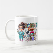 Scrubs, Koffie, Messy Buns Nurse Koffiemok (Links)