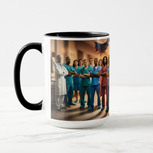 Scrubs naar Superhelden Mok (Links)