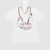 Scrubs Uniform Neurses Call Shots met Kerstmis Ornament (voorkant)