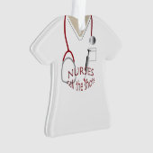 Scrubs Uniform Neurses Call Shots met Kerstmis Ornament (voorkant)