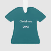 Scrubs Uniform Nurse Blauwgroen Shirt Kerstmis Ornament (achterkant)