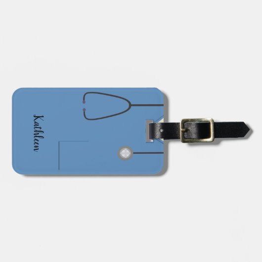 Scrubs Uniform Nurse Blue Bagagelabel (Voorkant horizontaal)